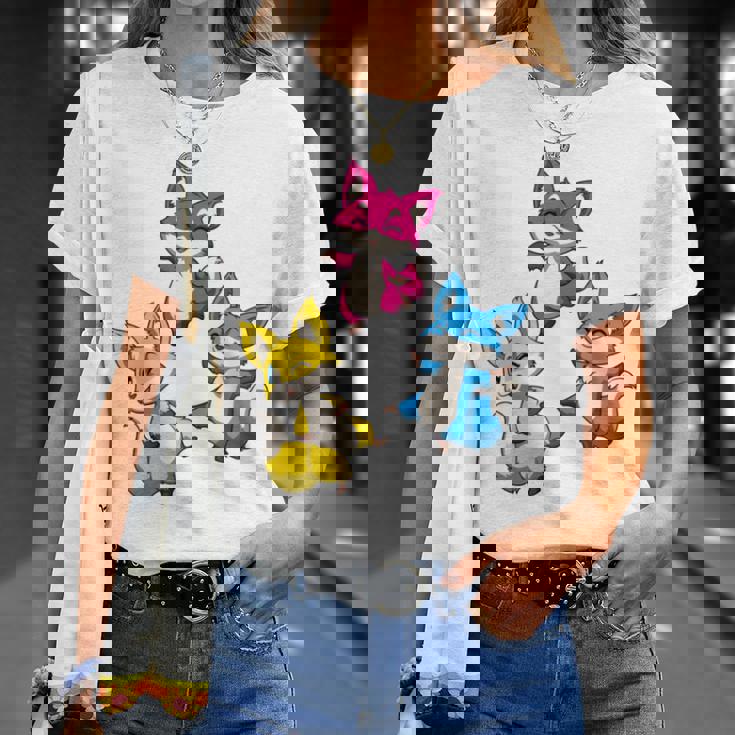 カワイイ・パンセクシュアル・プライド・フォックス 長袖tシャツ Tシャツ 彼女への贈り物