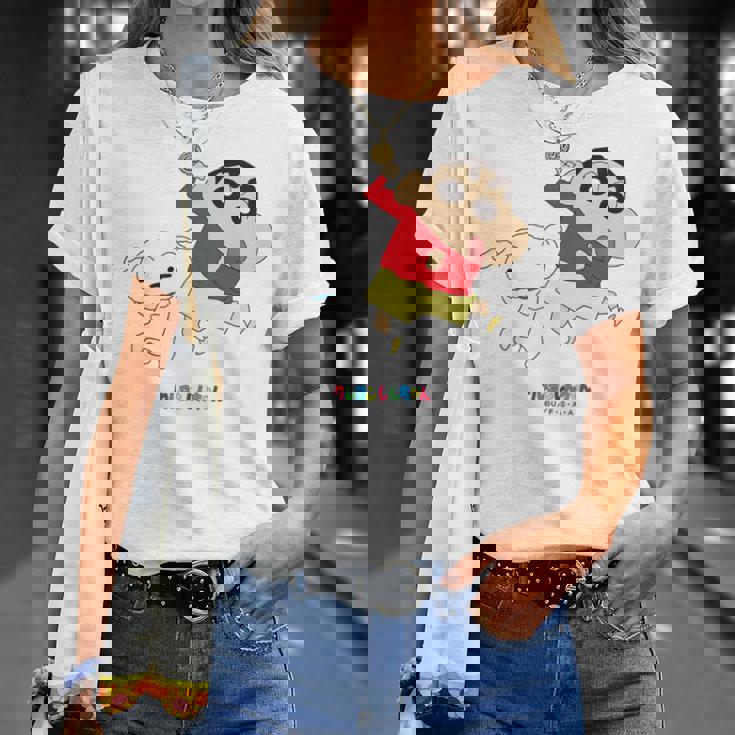 キッズ クレヨンしんちゃん 踊る！しんちゃんとシロ Tシャツ 彼女への贈り物