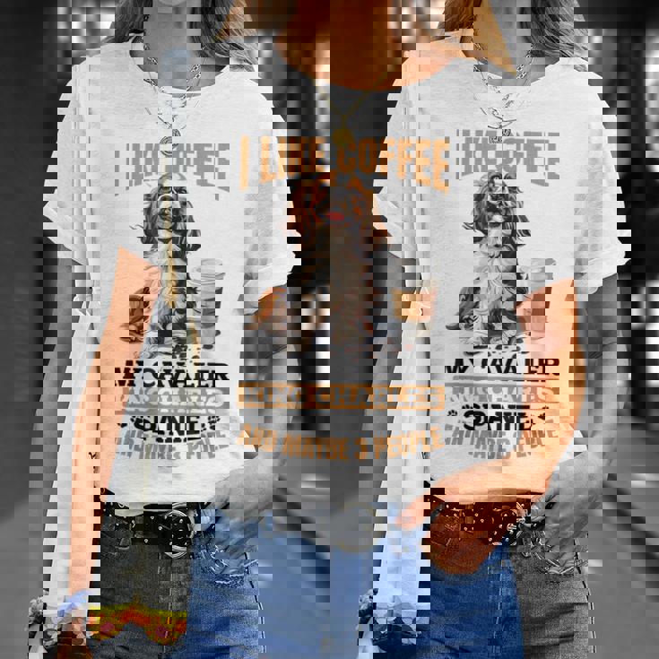 キャバリア・キング・チャールズ・スパニエル犬種 I Like Coffee My Tシャツ 彼女への贈り物