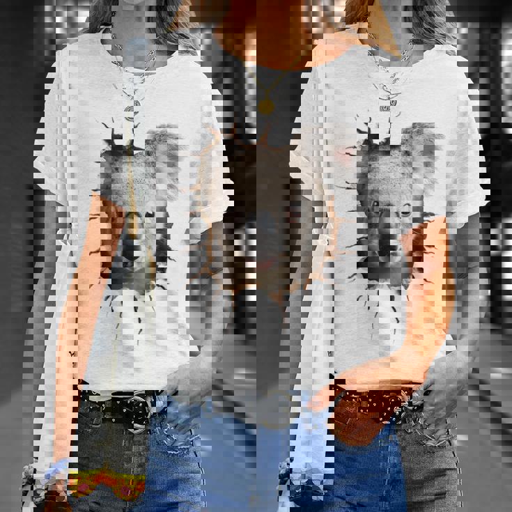 コアラ アニマル柄 動物園 ポートレート イラスト かわいい コアラ Tシャツ 彼女への贈り物