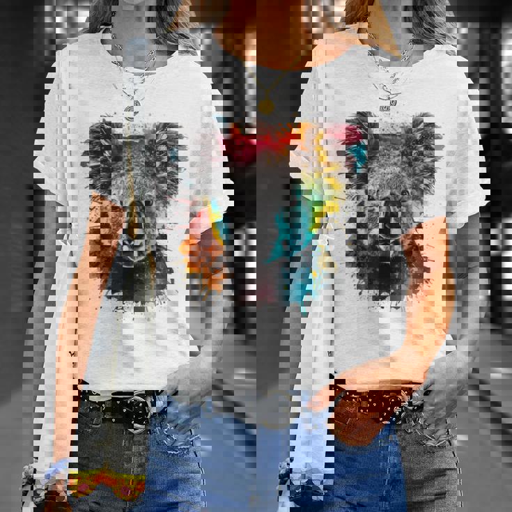コアラ アートワーク カラフル アートアニマル コアラ Tシャツ 彼女への贈り物