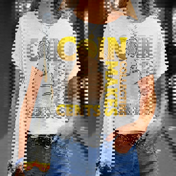 コイン収集はセント硬貨を集めるコインコレクター Tシャツ 彼女への贈り物
