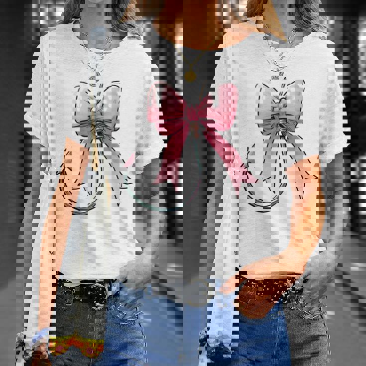 コケット ボウ 釣り フィッシャーフック ピンクリボン ママ 母の日 Tシャツ 彼女への贈り物