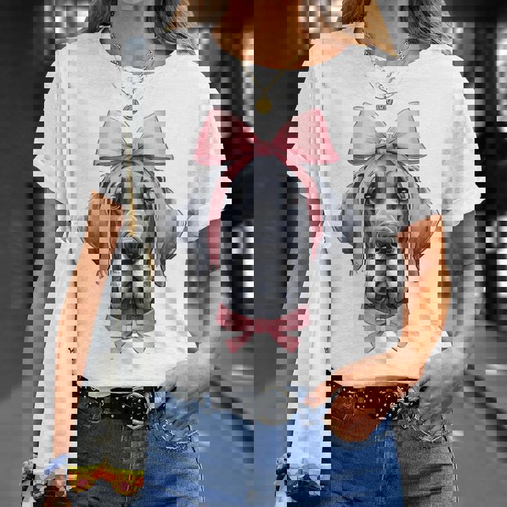 コケットボウ グレートデーン 犬 ママ ピンクリボン キュート 母の日 Tシャツ 彼女への贈り物