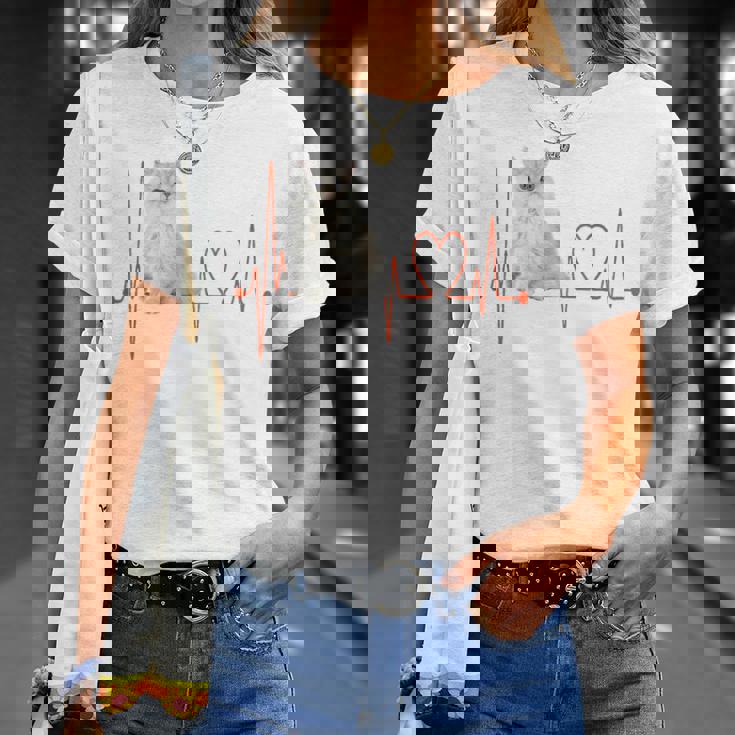 ゴールデンチンチラ ペルシャ猫 ハートビート Ekg I Love My Cats Tシャツ 彼女への贈り物