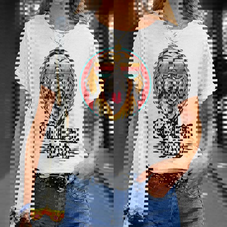 ゴールデンパパヴィンテージゴールデンレトリバー犬のための父親の日 Tシャツ 彼女への贈り物