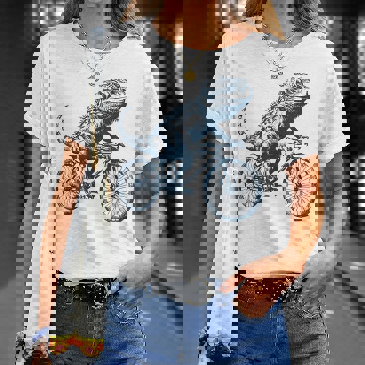 サイクリングトカゲ、爬虫類、爬虫類学、フトアゴヒゲトカゲ Tシャツ 彼女への贈り物