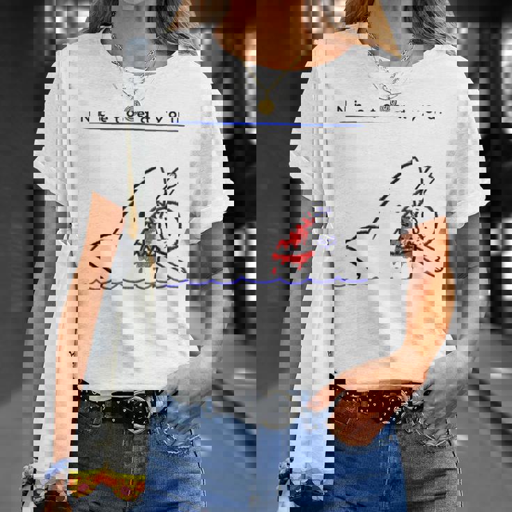 サメのことわざ ブラックユーモア Nice To Eat Yo Tシャツ 彼女への贈り物