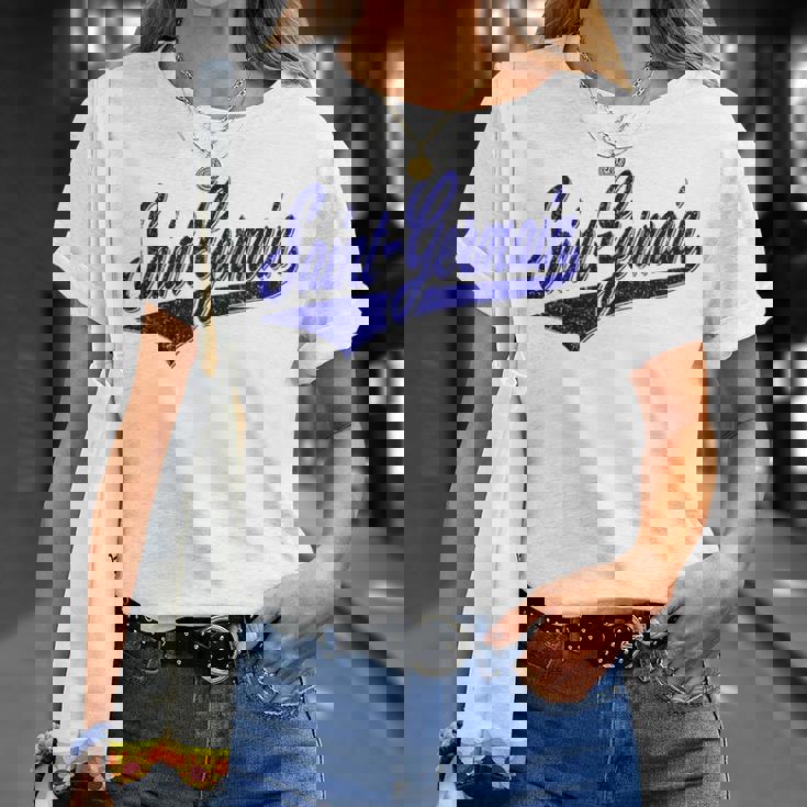 サンジェルマン バーシティ スクリプト クラシック スポーツ ジャージ Tシャツ 彼女への贈り物