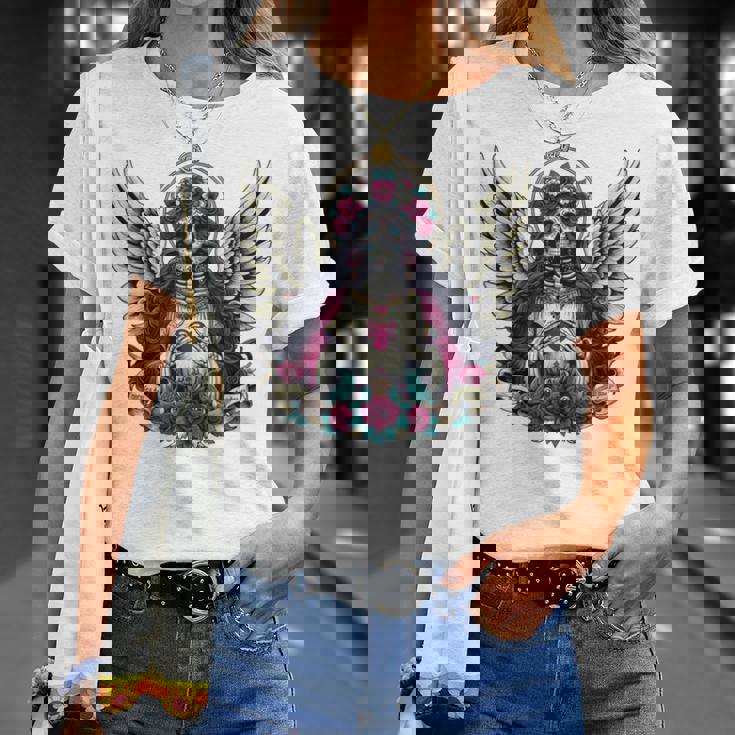 サンタ・ムエルテ 長袖tシャツ Tシャツ 彼女への贈り物