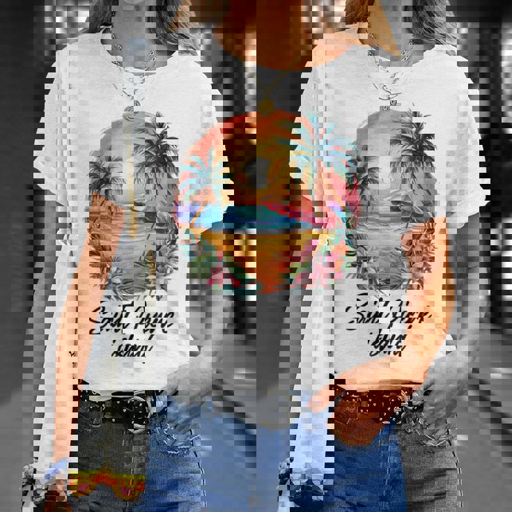 サンピエール島旅行、フランス観光夏休み Tシャツ 彼女への贈り物