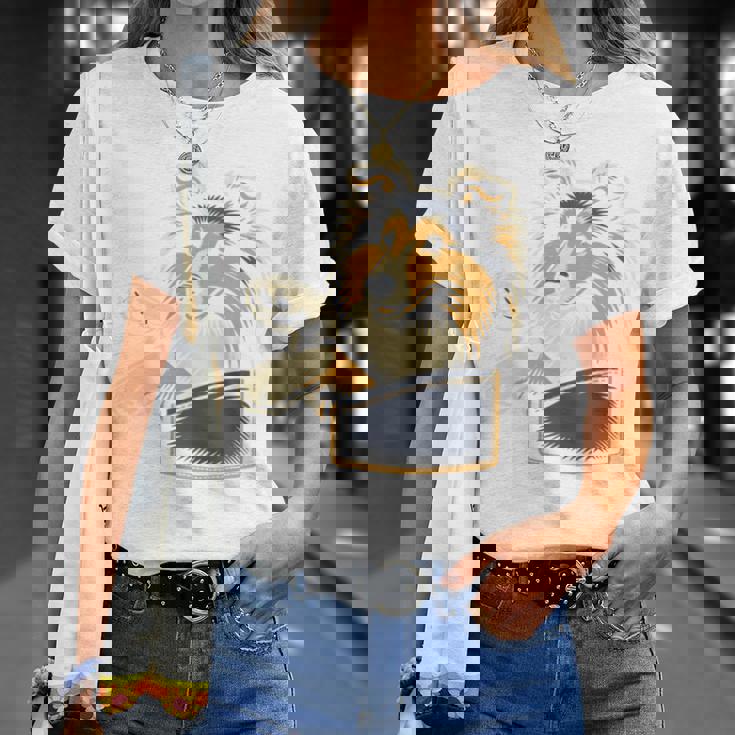 シェルティのグラフィック デザインを覗くかわいいシェットランド ・ シープドッグ 長袖tシャツ Tシャツ 彼女への贈り物