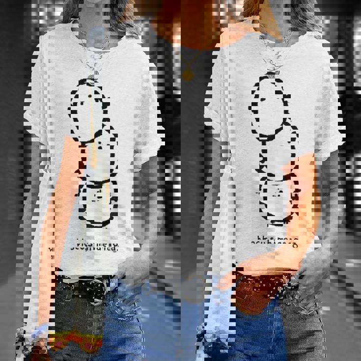 シマエナガ 北海道 雪の妖精 可愛い もふもふ 団子 Tシャツ 彼女への贈り物