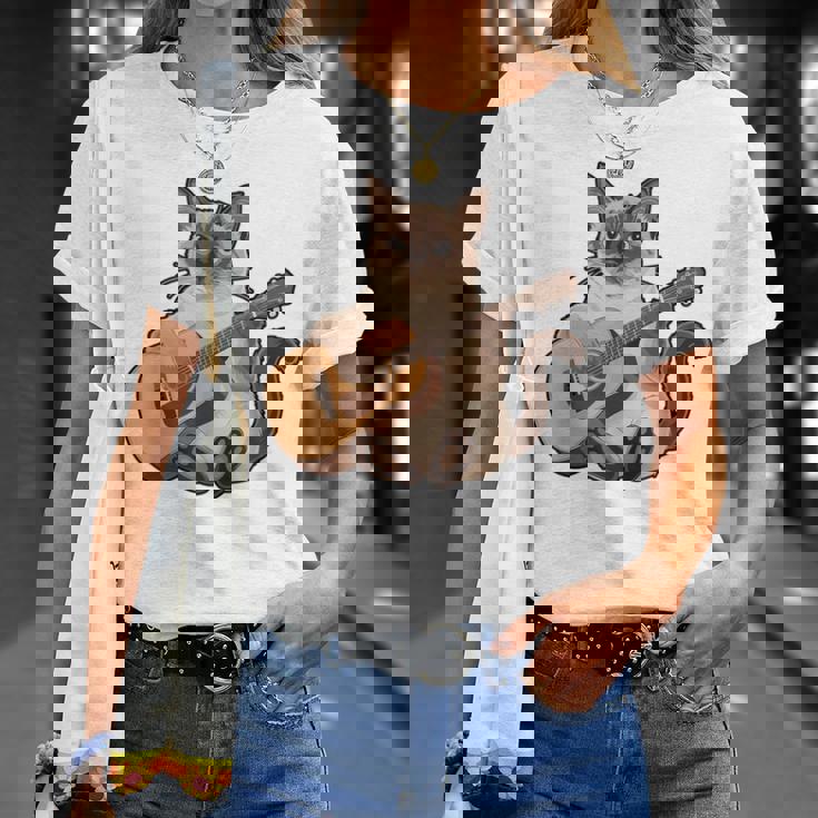シャム猫ギタリスト ミーザー ギター奏者 Tシャツ 彼女への贈り物