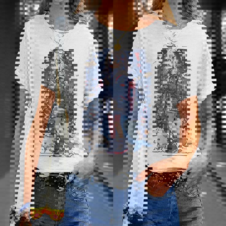 シャーク ワイフ 東京 アニメ ワイフ 女の子 かわいい カワイイ 漫画 レトロ 長袖tシャツ Tシャツ 彼女への贈り物