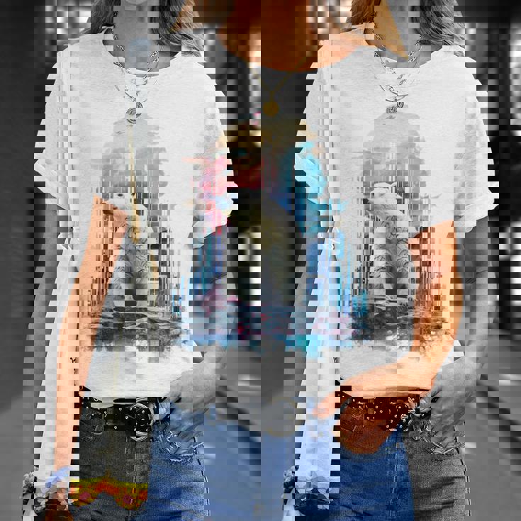 シロクマ 動物 カラフル 動物園 アート 描画 シロクマ Tシャツ 彼女への贈り物