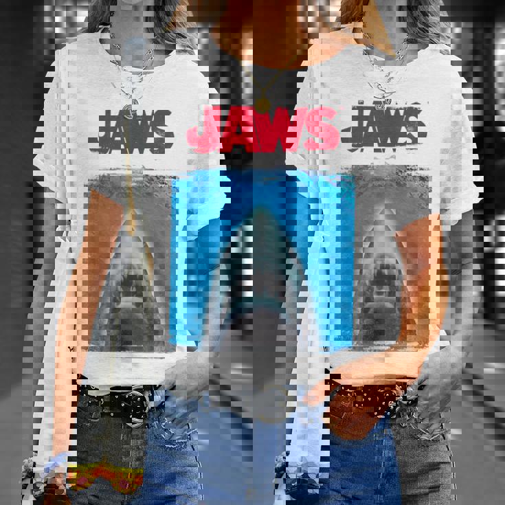 ジョーズ シルエット グラフィック Tシャツ 彼女への贈り物