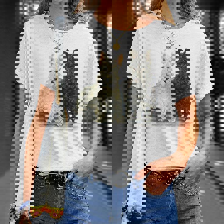 スコティッシュテリア犬の所有者ペット所有者アートデザイン Tシャツ 彼女への贈り物