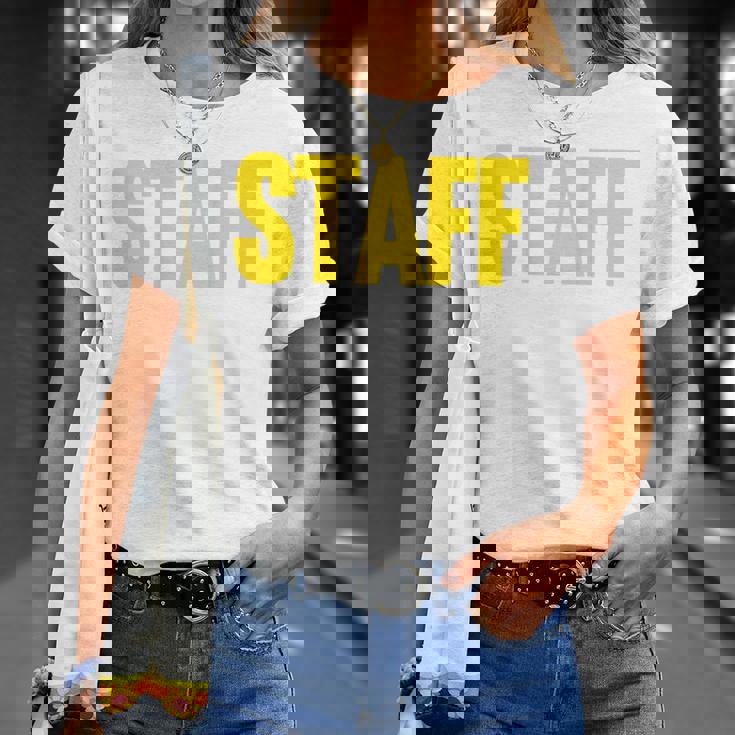 スタッフ イベント コスチューム クルー 音楽祭 バックプリント ワーカー Tシャツ 彼女への贈り物