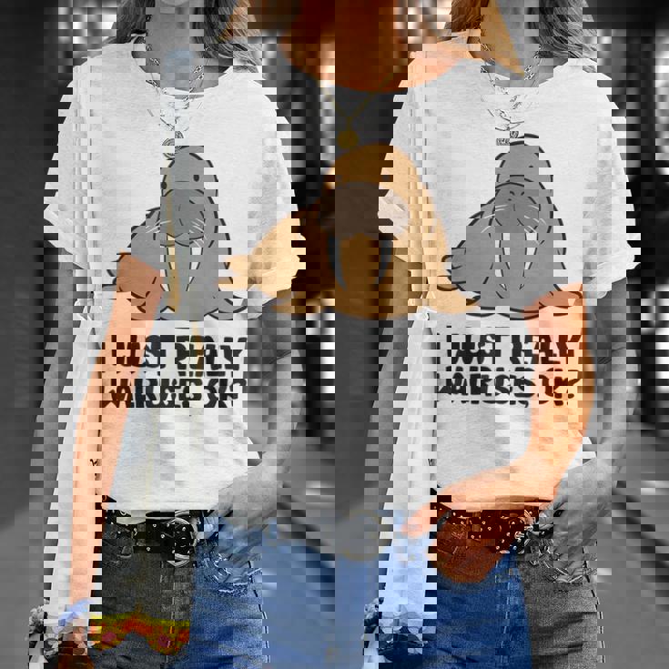 セイウチが本当に好きだよ、いいね？面白いセイウチ Tシャツ 彼女への贈り物