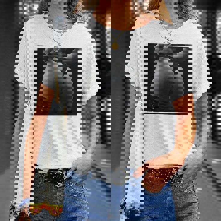 セクシー ブラック ホワイト 写真 美しいお尻 Tバック 長袖tシャツ Tシャツ 彼女への贈り物