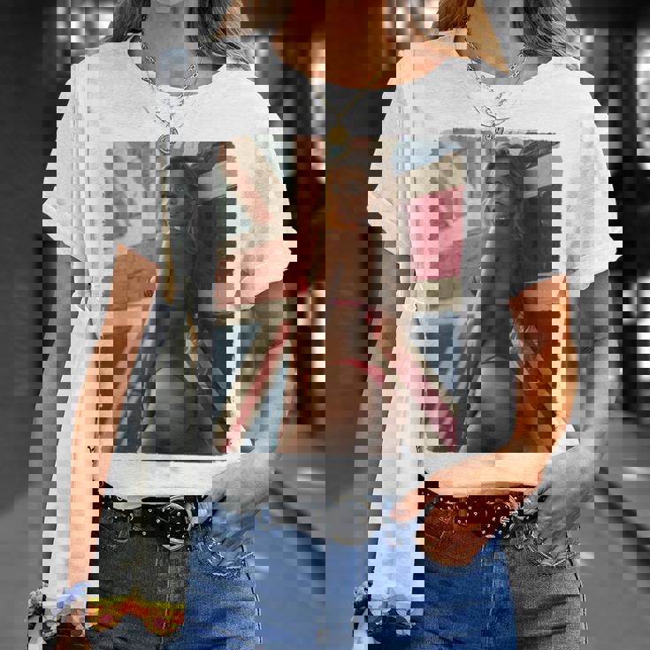 セクシーガールグラフィックtシャツ 「ホットピンナップガール&イギリスの旗」 長袖tシャツ Tシャツ 彼女への贈り物