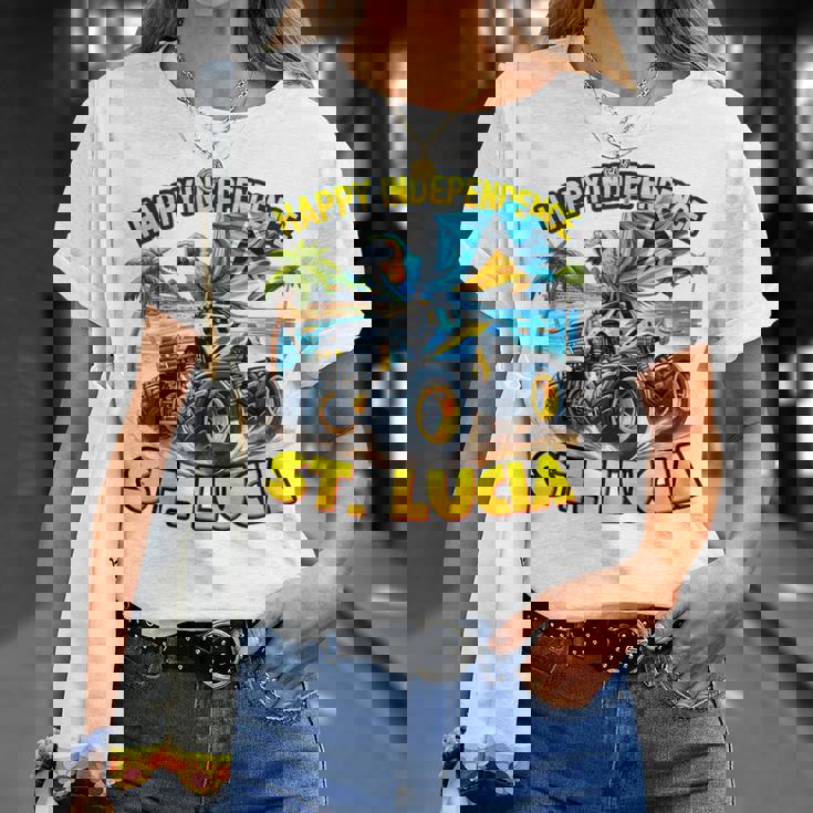 セントルシア 独立 モンスタートラックフラッグ キッズ ガールズ ティーン Tシャツ 彼女への贈り物