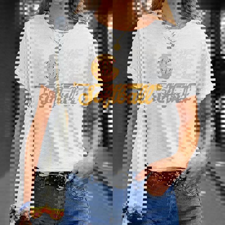 ソフトボール好き スポーツボール ラブ ソフトボール チームメイト 野球 長袖tシャツ Tシャツ 彼女への贈り物