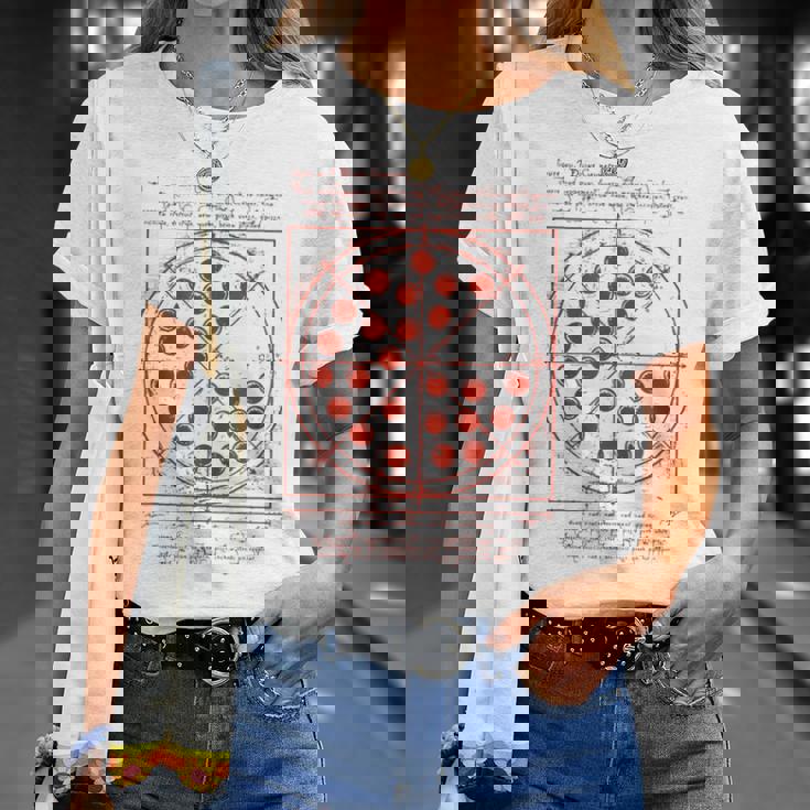 ダヴィンチ・ヴィトルヴィアンマン・ピザ Tシャツ 彼女への贈り物