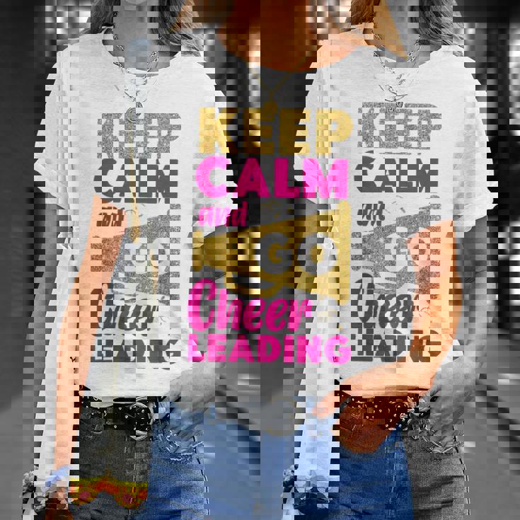 チア チアリーディング Keep Calm And Go チアリーディング Tシャツ 彼女への贈り物