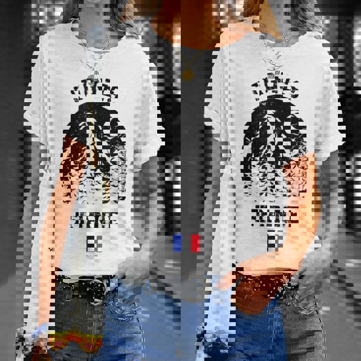 ティニュ フランス アルプス スキー場 アルペンスキー フランス国旗 Tシャツ 彼女への贈り物