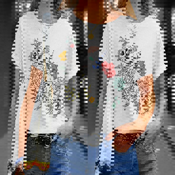 ティラノサウルス 恐竜 骨格 化石 古生物学 Tシャツ 彼女への贈り物