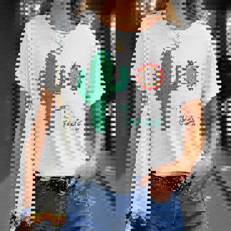 テキサス キュート 気まぐれなサボテン 南西部の太陽 砂漠 バケーション Tシャツ 彼女への贈り物