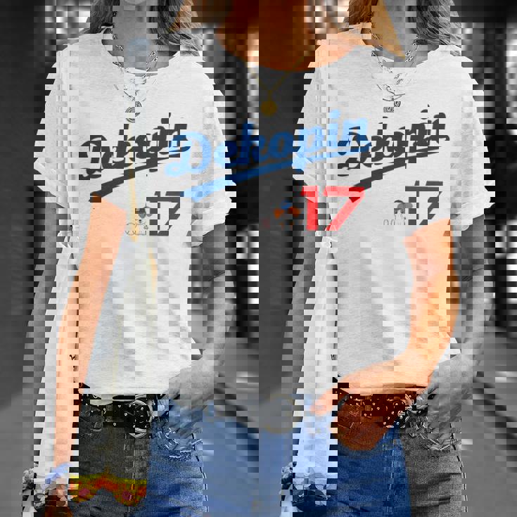 デコピン 大谷 Dekopin 愛犬 Decoy 二刀流 Decopin 野球 ユニホーム風 犬 かわいい 長袖tシャツ Tシャツ 彼女への贈り物