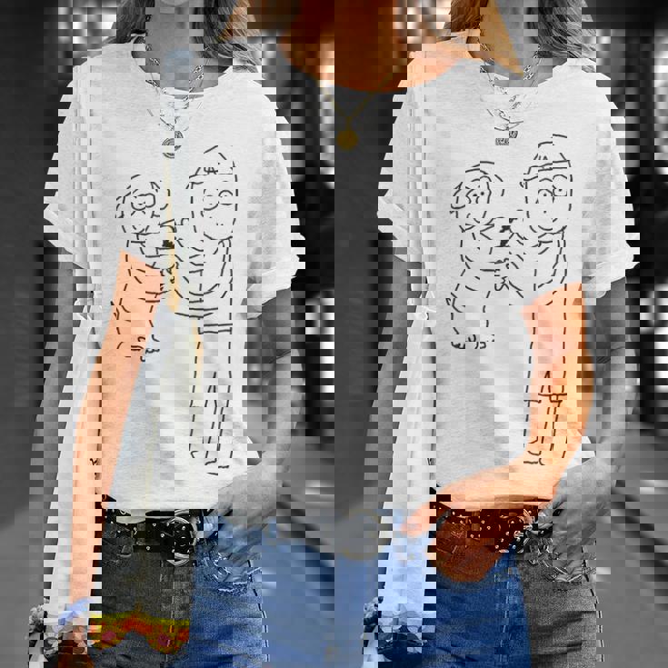 デコピンと大谷さん 手を繋ぐ Tシャツ 彼女への贈り物