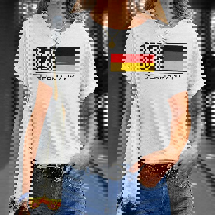 ドイツ 国旗 ドイツ カントリーコード Gerスポーツゲーム アスリート Tシャツ 彼女への贈り物