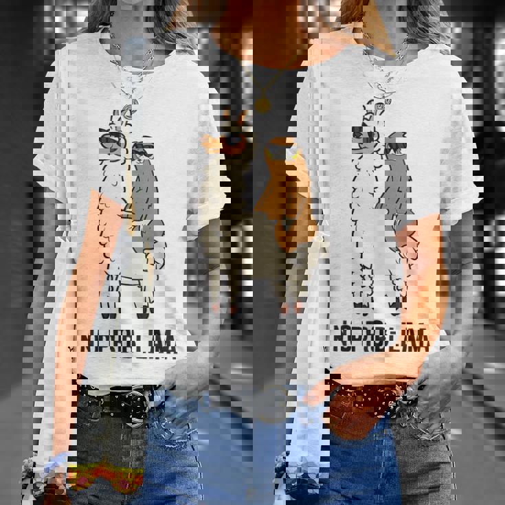 ナマケモノ乗り ラマ ノープルーラマ ラマ Tシャツ 彼女への贈り物