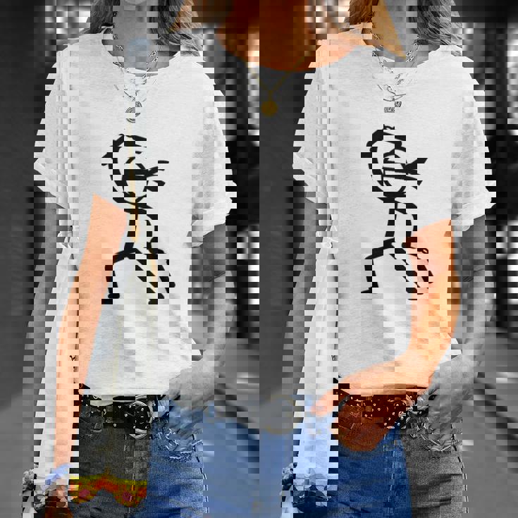 ヌンチャク棒人間クリップアートグラフィック 長袖tシャツ Tシャツ 彼女への贈り物