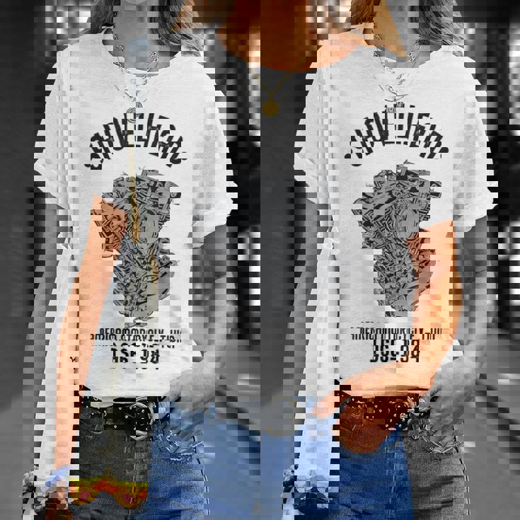 ノベルティ ショベルヘッド オートバイ愛好家 夫 おじいちゃん Tシャツ 彼女への贈り物