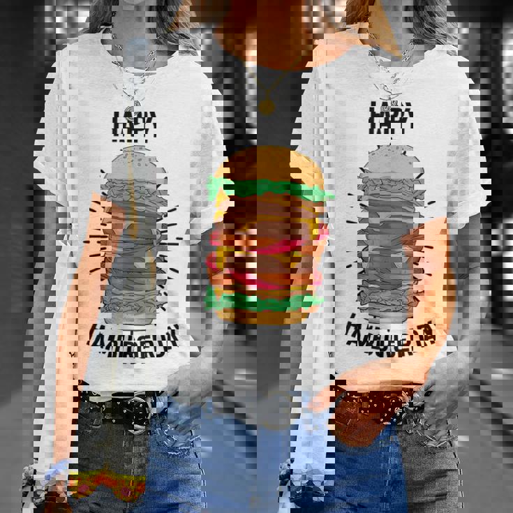 ノベルティ ハンバーガーデー フローズン加工 ミール愛好家 フライドポテト Tシャツ 彼女への贈り物