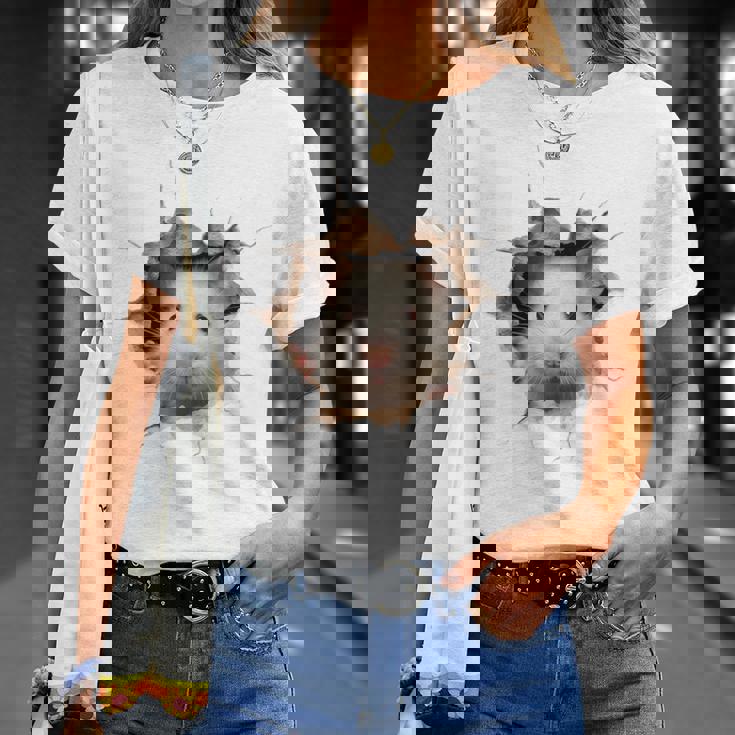 ハムスター アニマルプリント グラフィック ポートレート 顔 ハムスター Tシャツ 彼女への贈り物