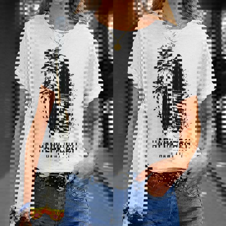 ハレイワ ビーチ ハワイ サーフィン ビンテージ サーフィン サーファー Tシャツ 彼女への贈り物