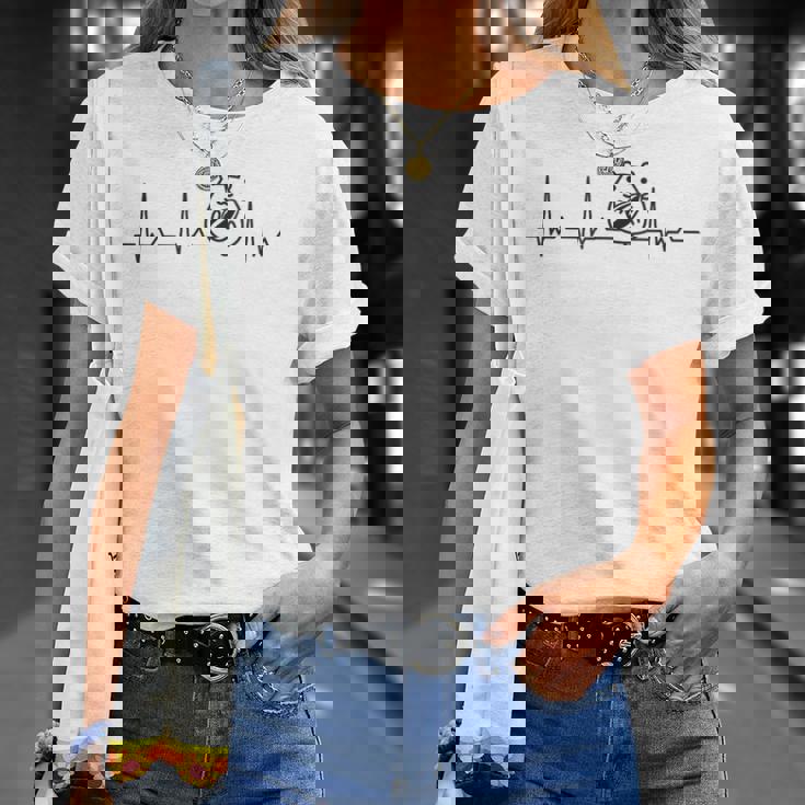 ハートビート ハムスター ハムスター好き ハムスターの飼い主 ペット 心電図 Tシャツ 彼女への贈り物