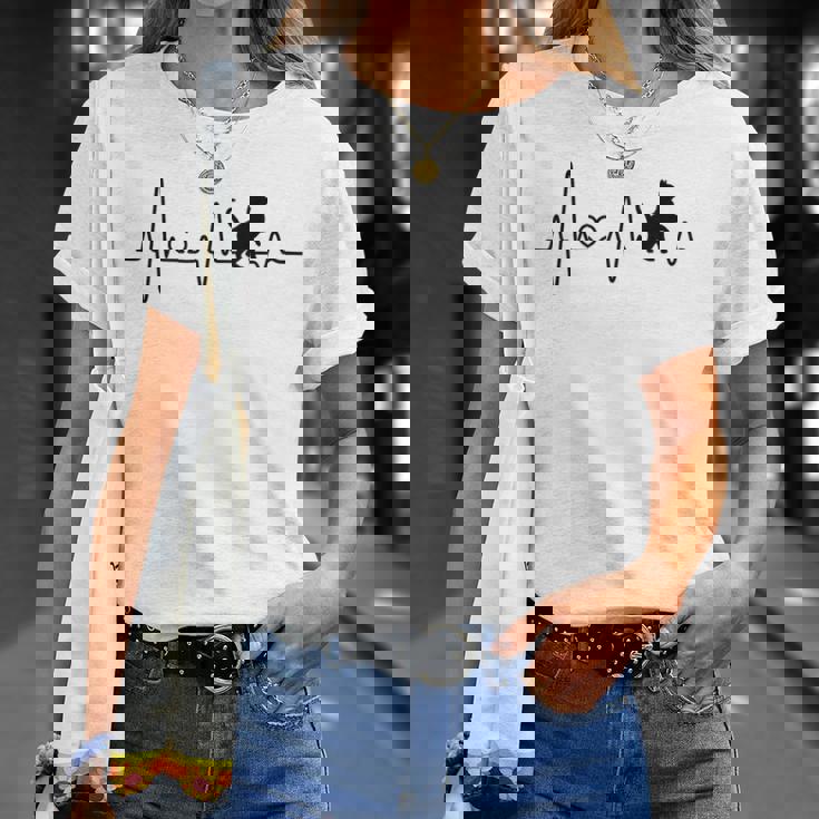 ハートビート 猫 猫好き ギフト 猫 Heartbeat Cat Tシャツ 彼女への贈り物