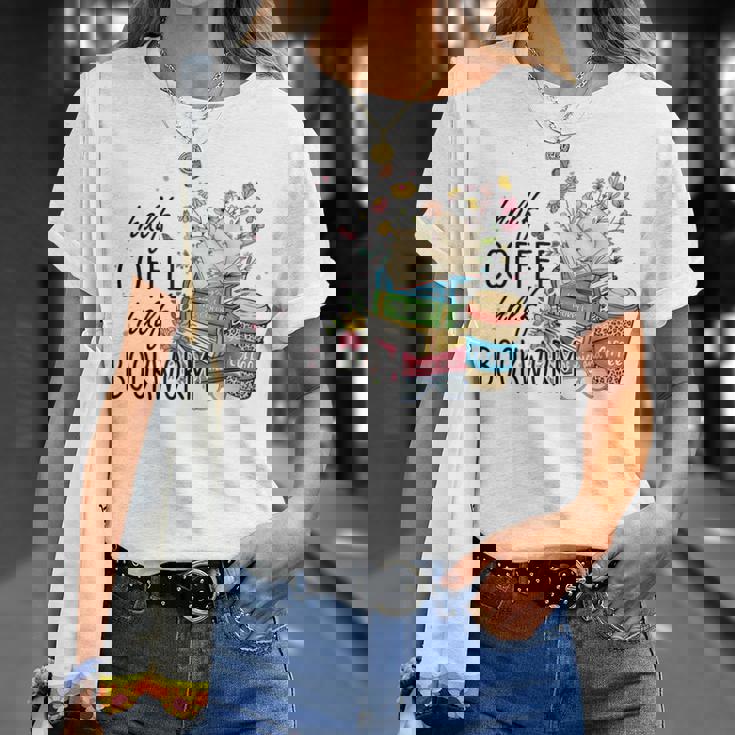 ハーフコーヒー ハーフブックワーム 読書本 コーヒーカップ Tシャツ 彼女への贈り物