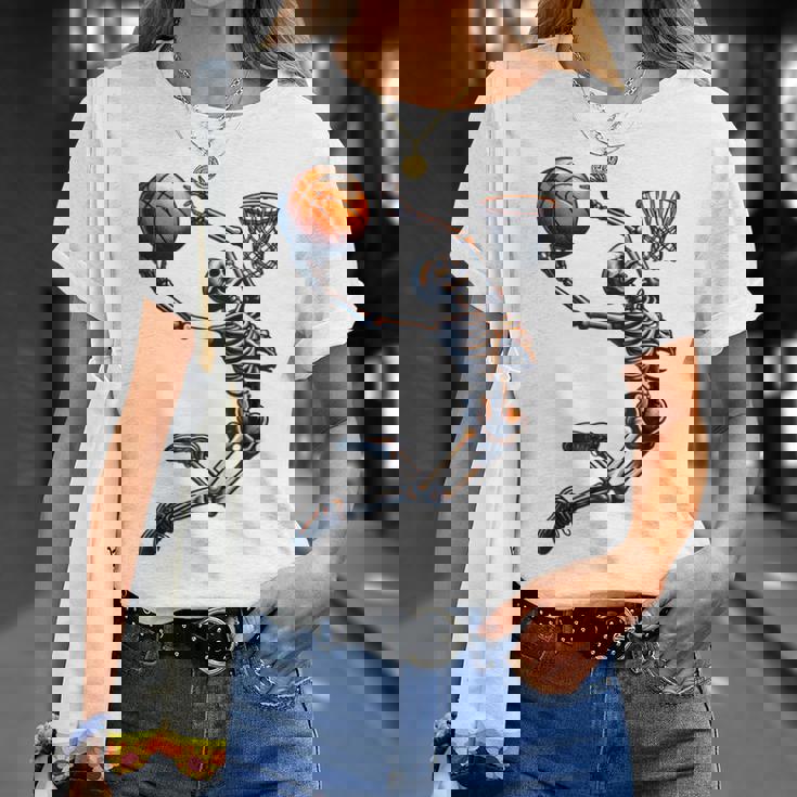 バスケットボール スケルトン ハロウィン 男性 男の子 バスケットボール ハロウィン Tシャツ 彼女への贈り物