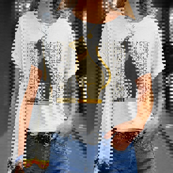 バステット 古代エジプトの猫 神 ヒエログリフ グラフィックアート愛好家 Tシャツ 彼女への贈り物