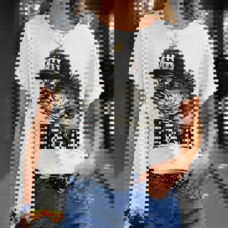 バス釣り クールなグラフィックデザイン 男性 漁師 Tシャツ 彼女への贈り物