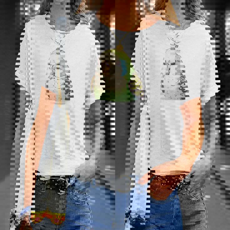 バッグの中のかわいいセキセイインコ、面白いセキセイインコ 長袖tシャツ Tシャツ 彼女への贈り物