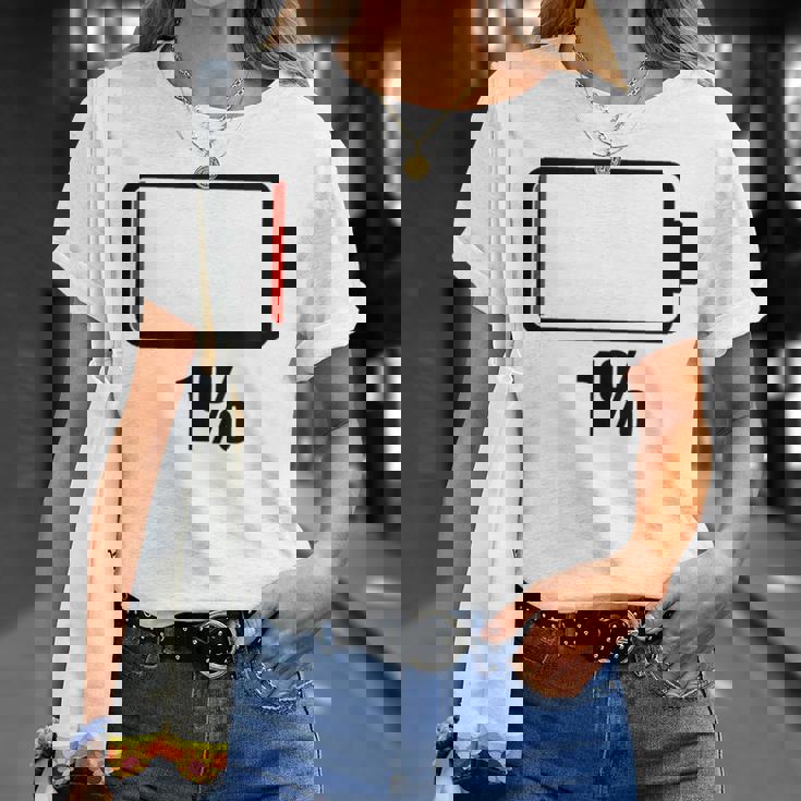 バッテリー1 1残り バッテリー切れtシャツバッテリー低 Tシャツ 彼女への贈り物